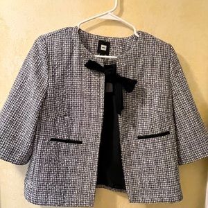 women’s tweed black and white blazer